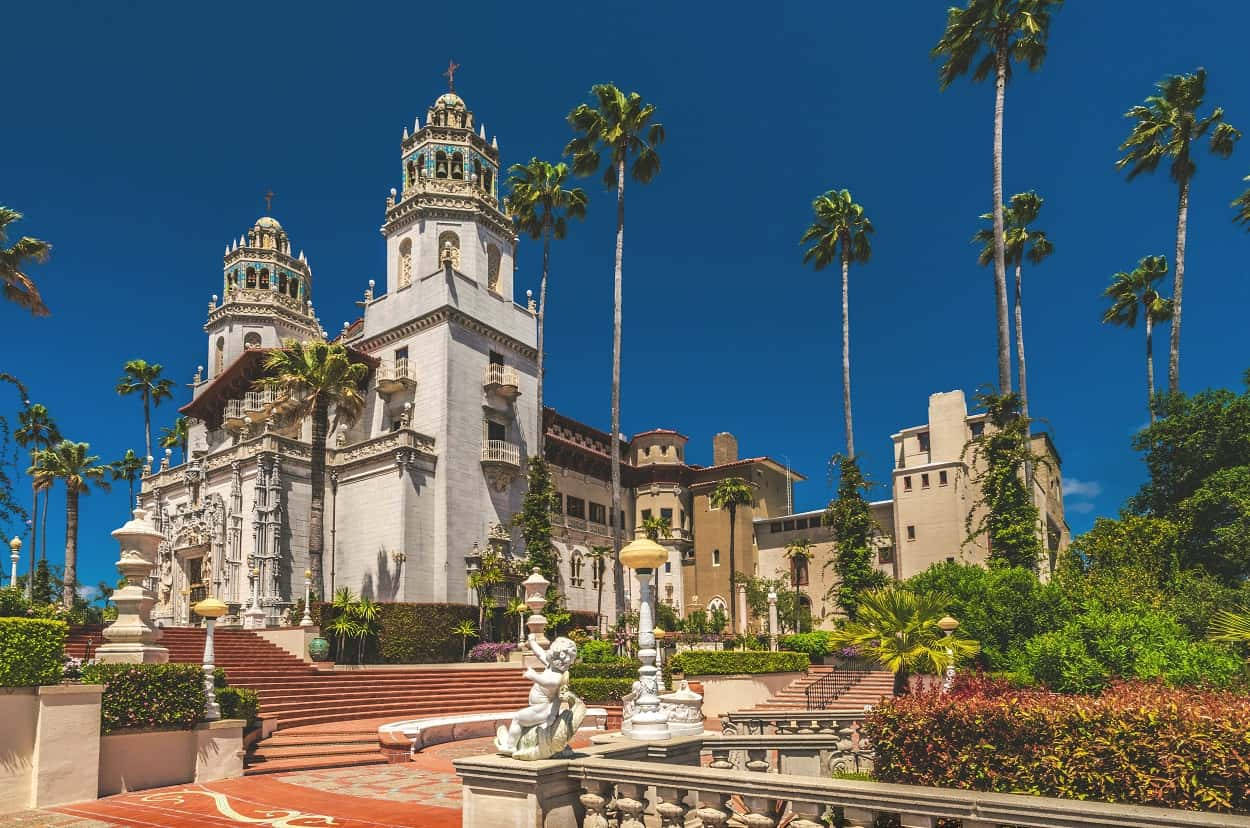 Grand Stairs Going To The Hearst Castle Background