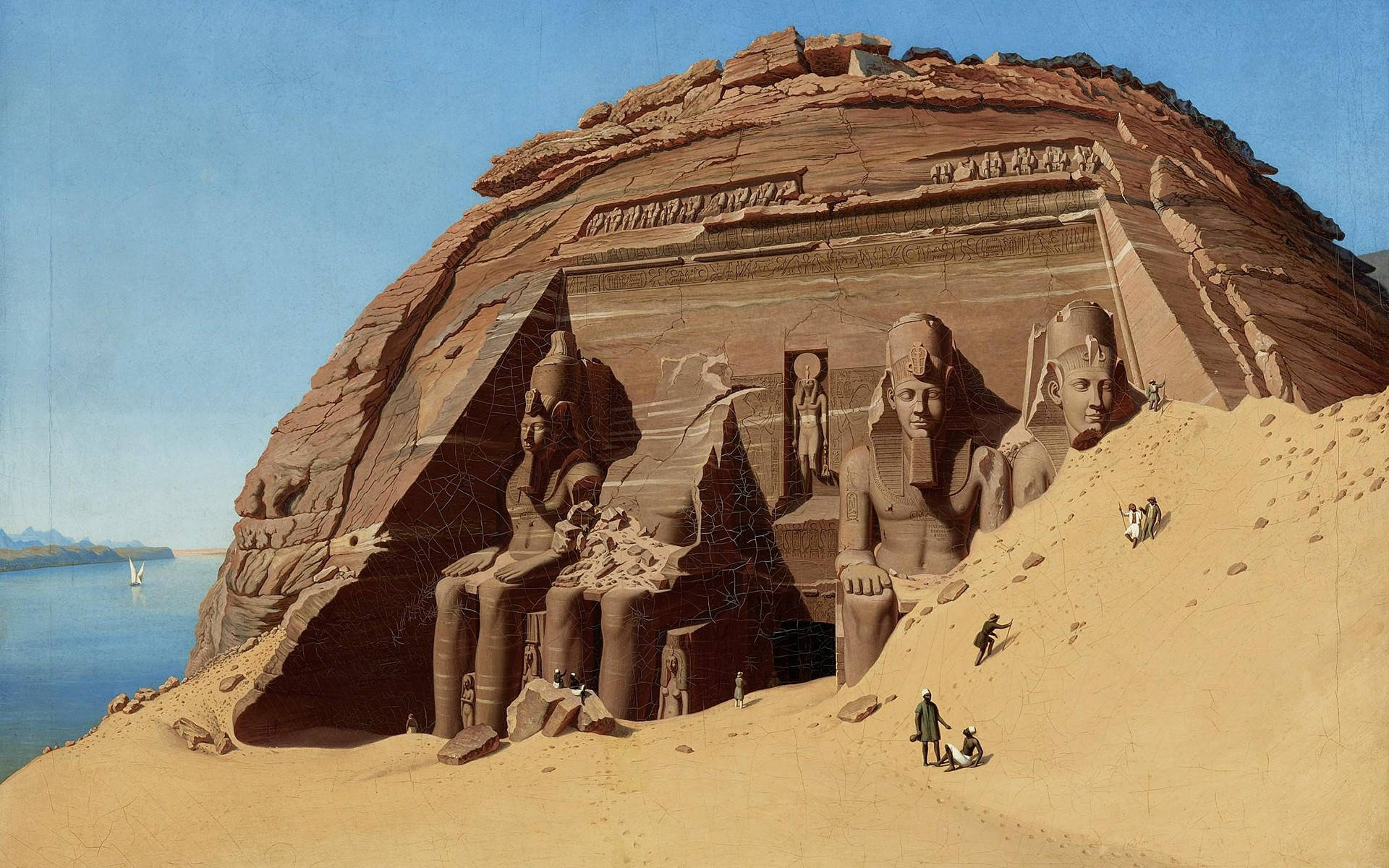 Grand Temple D'abou Simbel Egypt Background