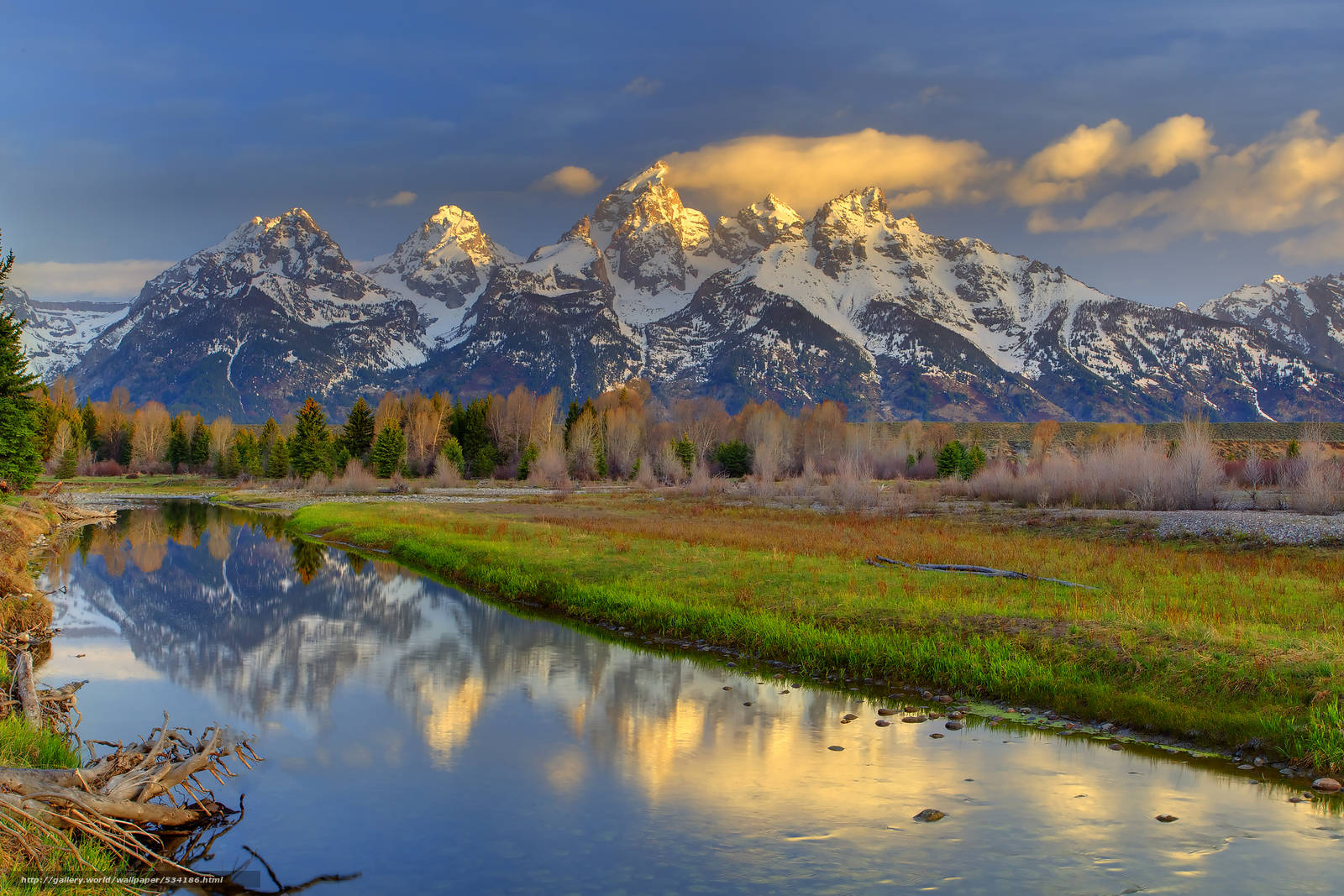 Grand Teton National Park Calm River Background