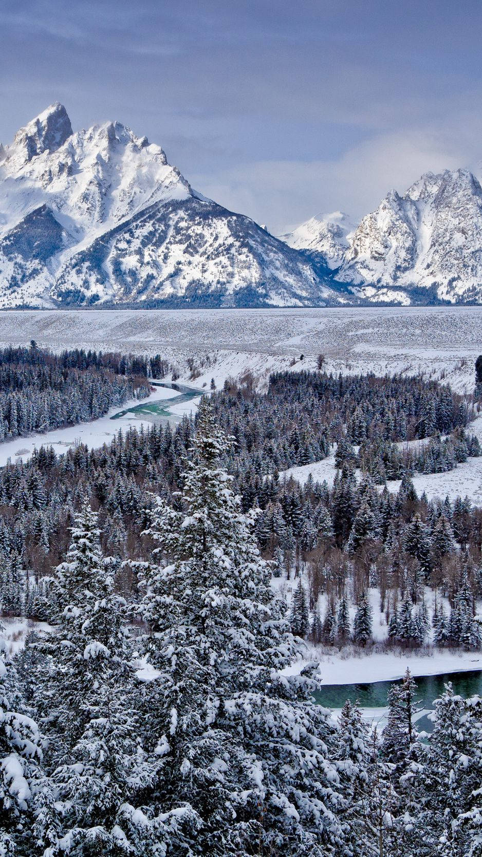 Grand Teton National Park Winter Aesthetic Background