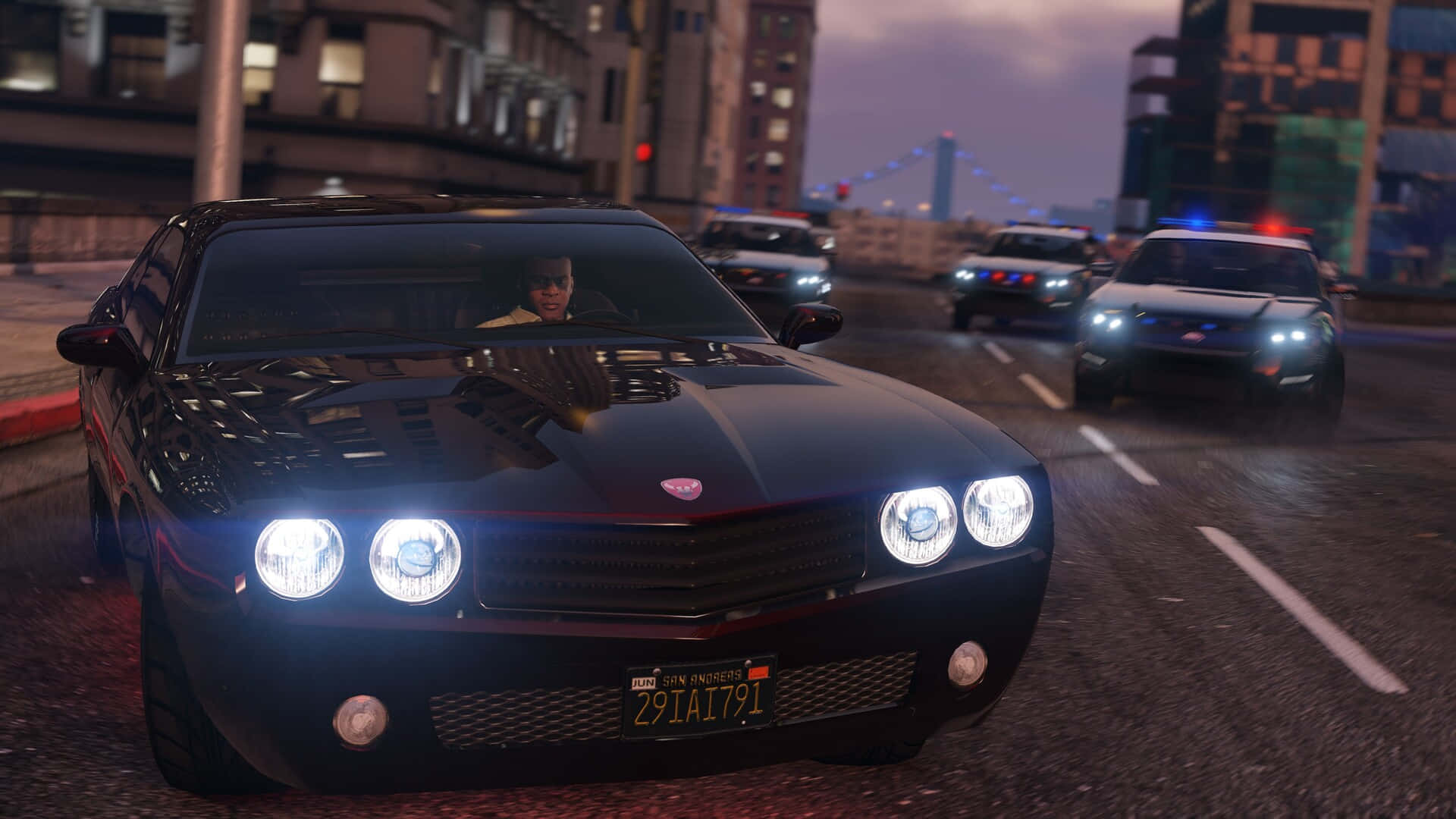 Grand Theft Auto 5 Night Street Scene