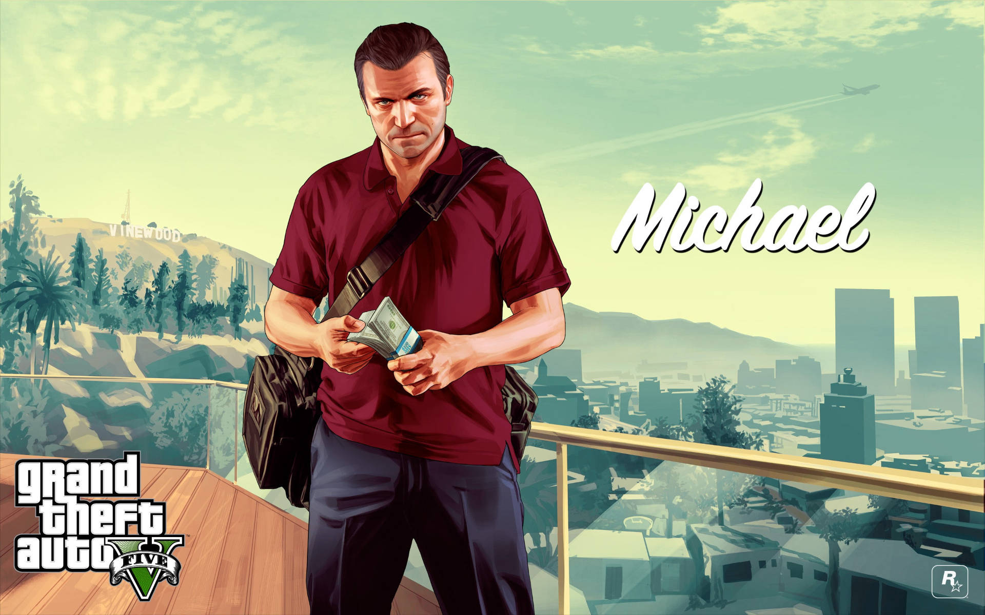 Grand Theft Auto Michael In City Background