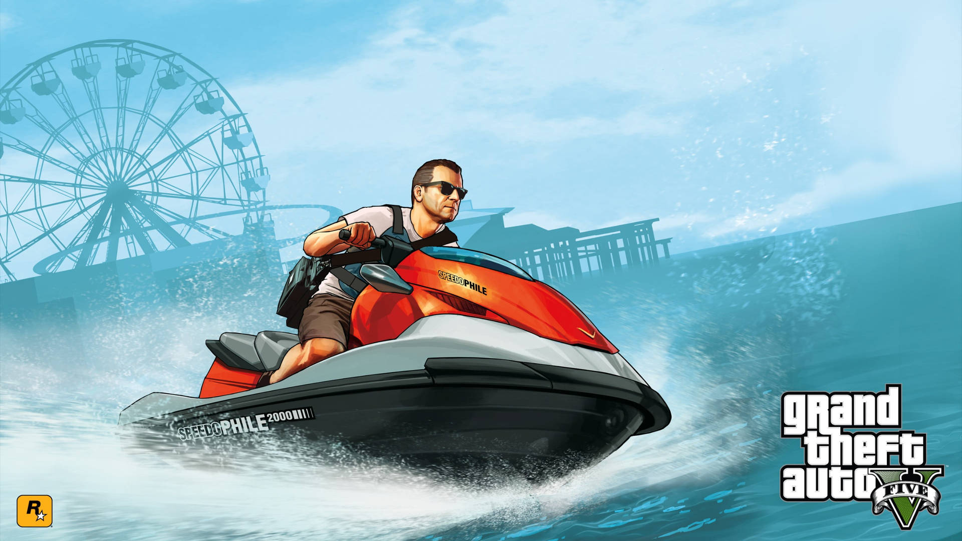 Grand Theft Auto Michael On Jet Ski Background