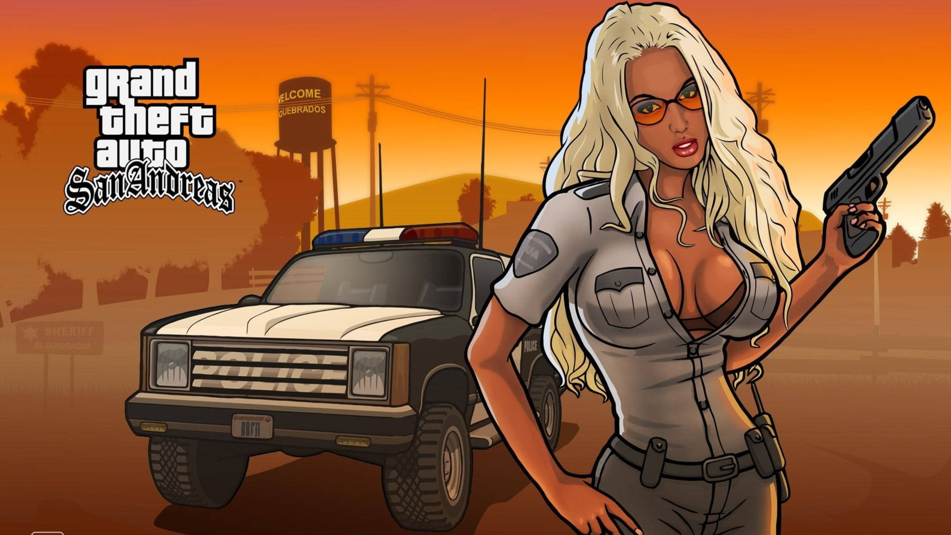 Grand Theft Auto Police Woman Background