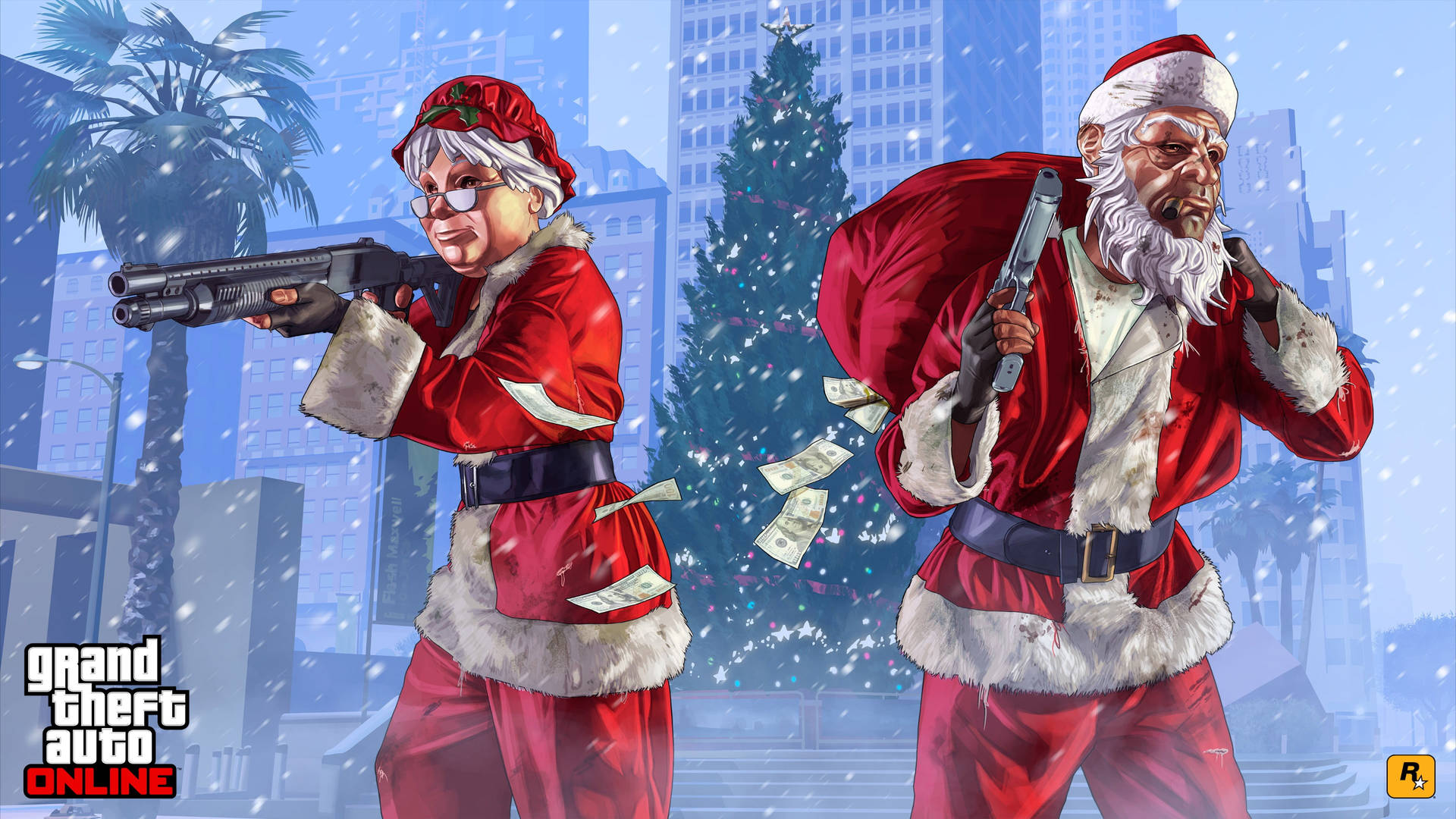 Grand Theft Auto Santa Bank Robbery Background