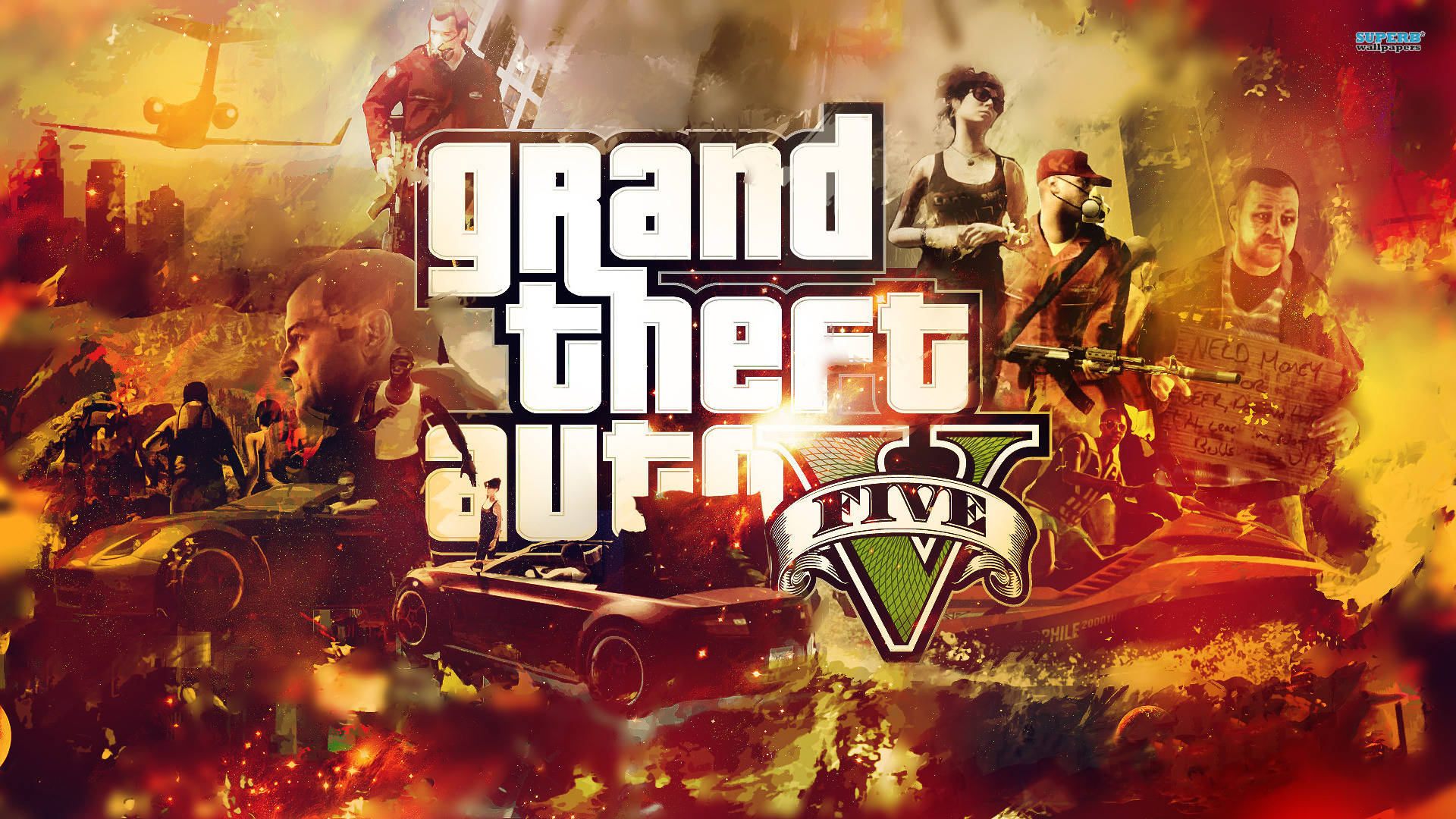 Grand Theft Auto V Fiery Background