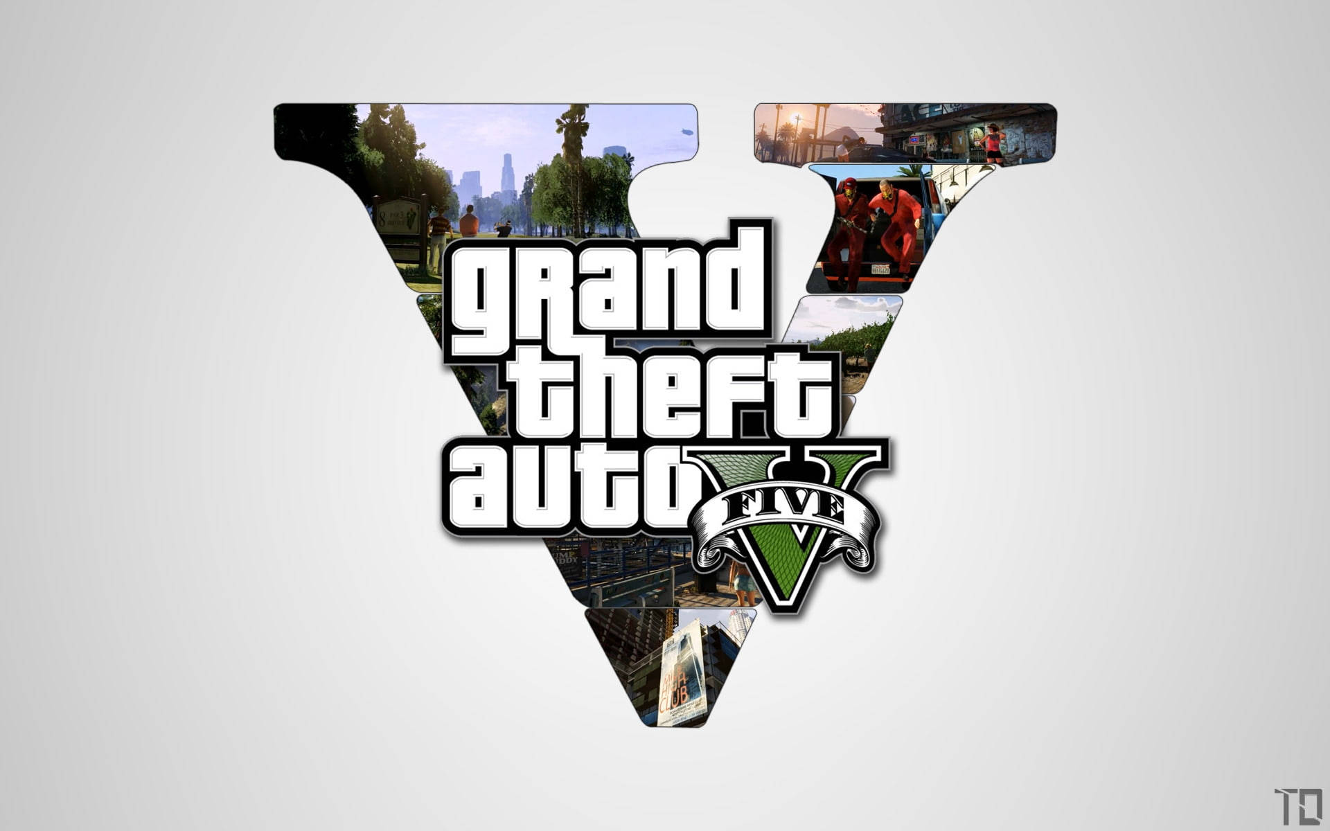 Grand Theft Auto V Letter V Collage Background