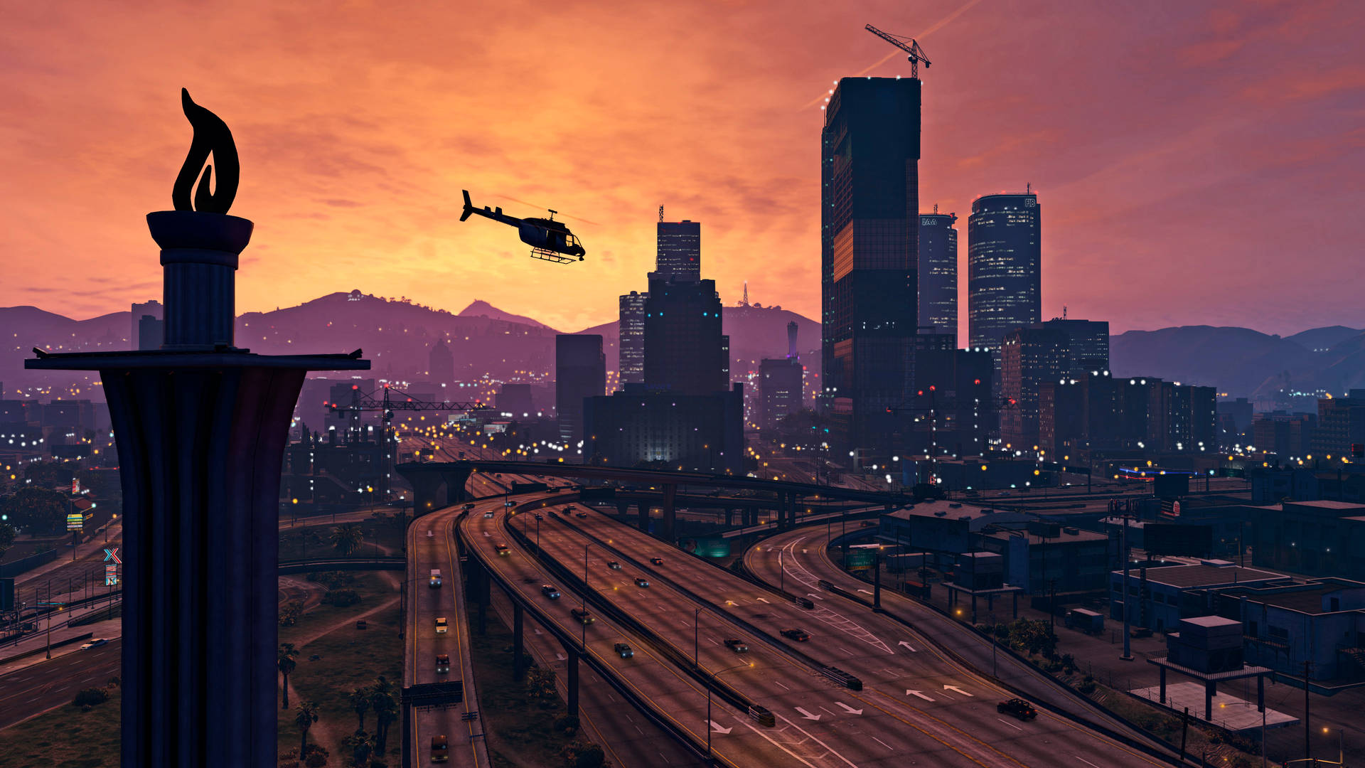 Grand Theft Auto V Los Santos Freeway Background