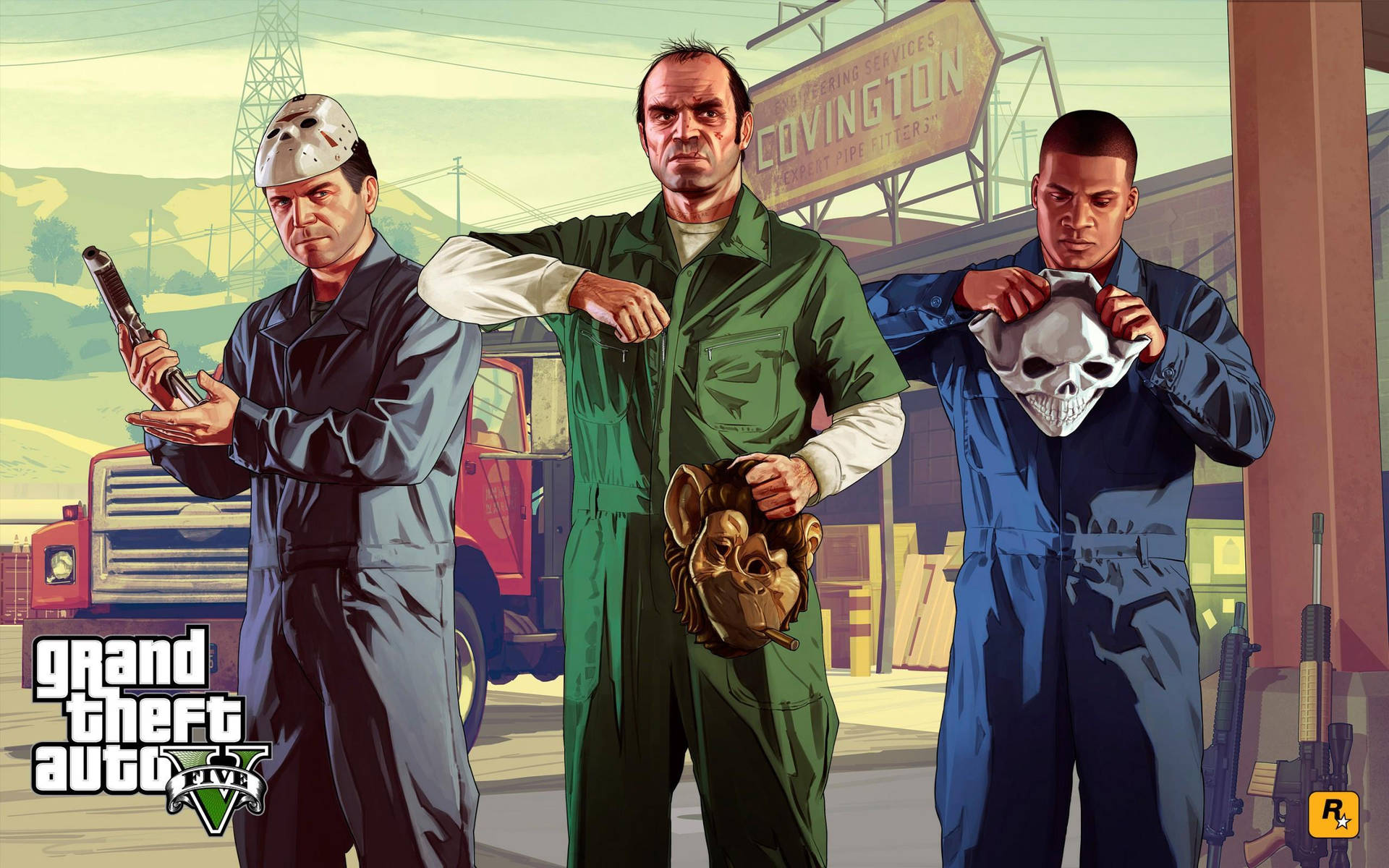 Grand Theft Auto V Masks Up Background