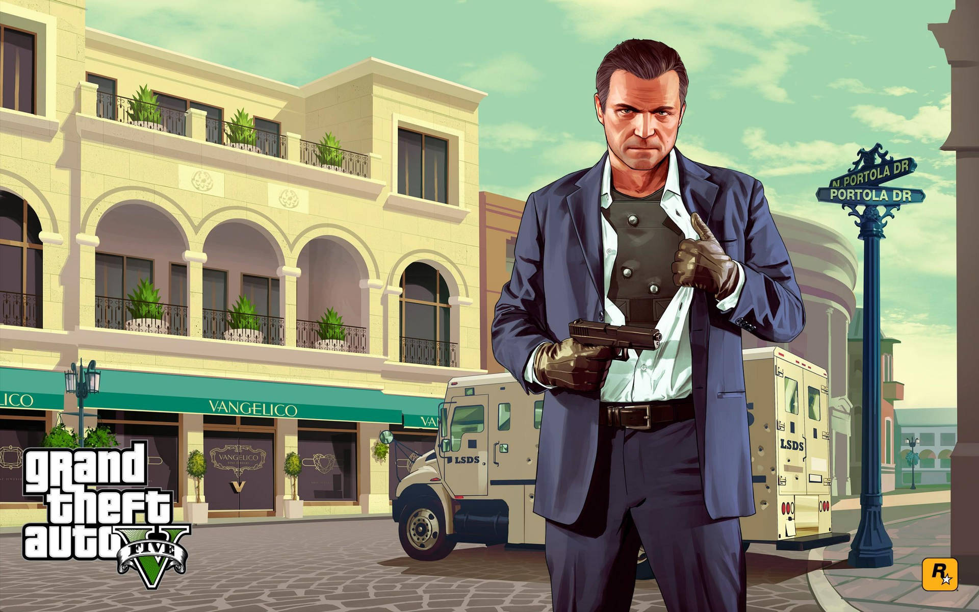 Grand Theft Auto V Michael Bulletproof Vest Background