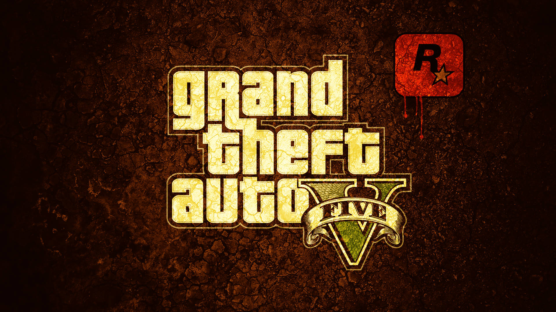 Grand Theft Auto V On Brown Background Background