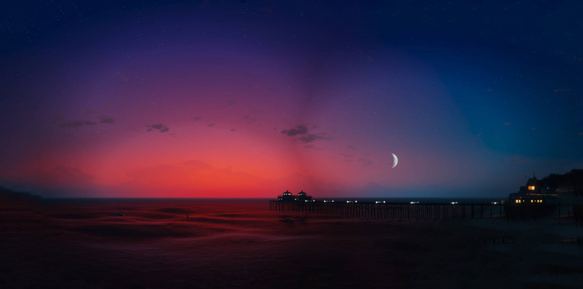Grand Theft Auto V Vespucci Beach At Night Background