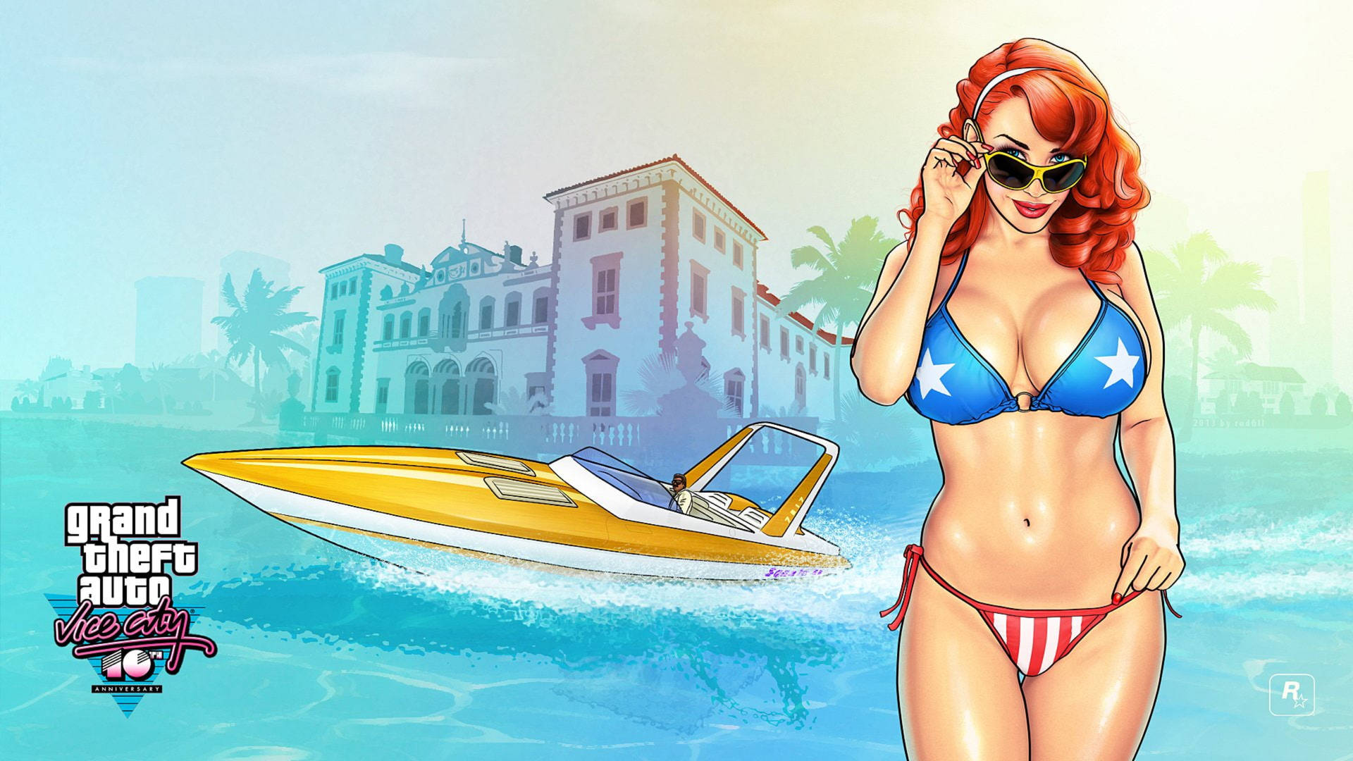 Grand Theft Auto Woman In Swimsuit Background