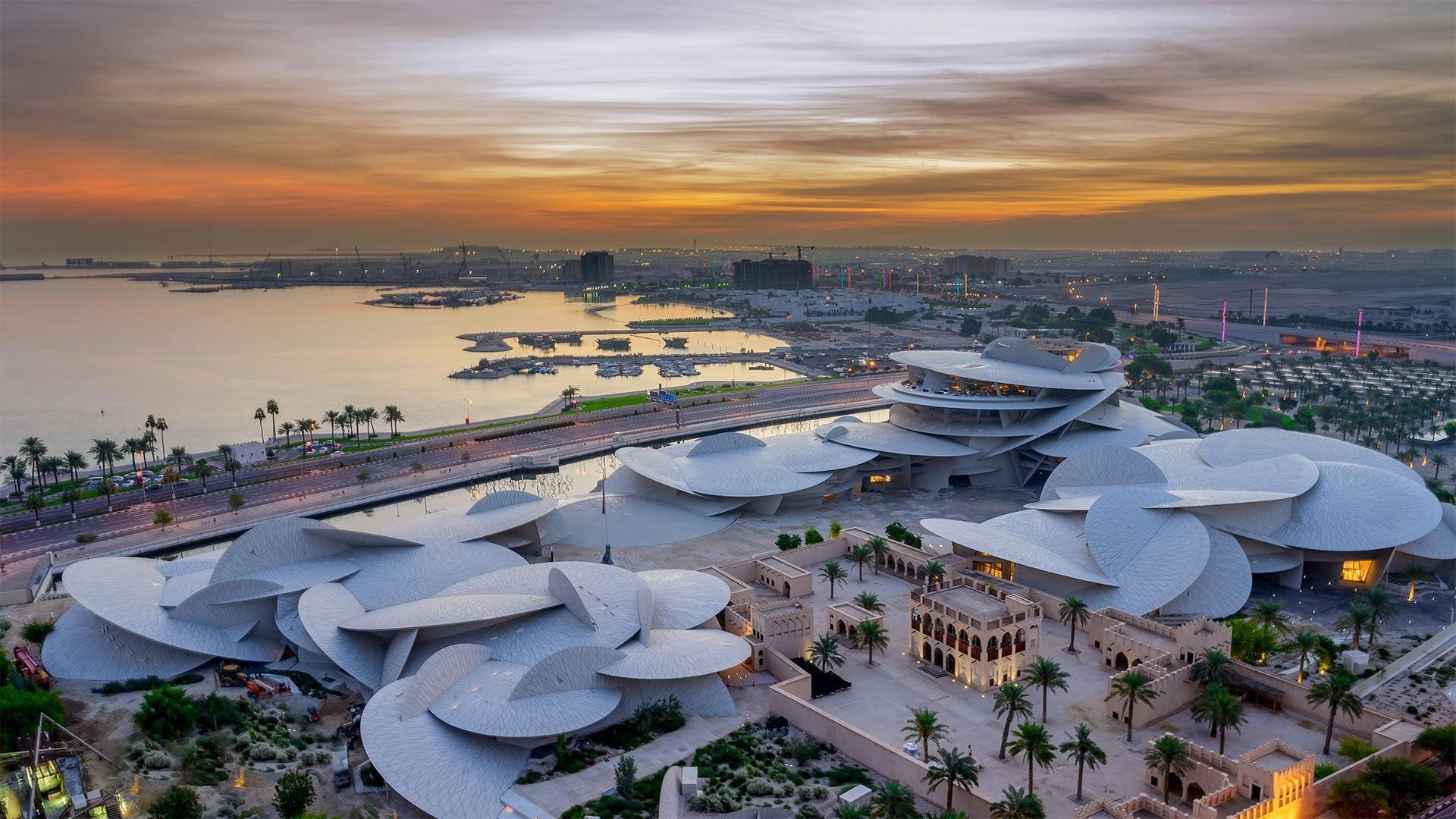 Grandeur View Of Qatar's Architecture Background