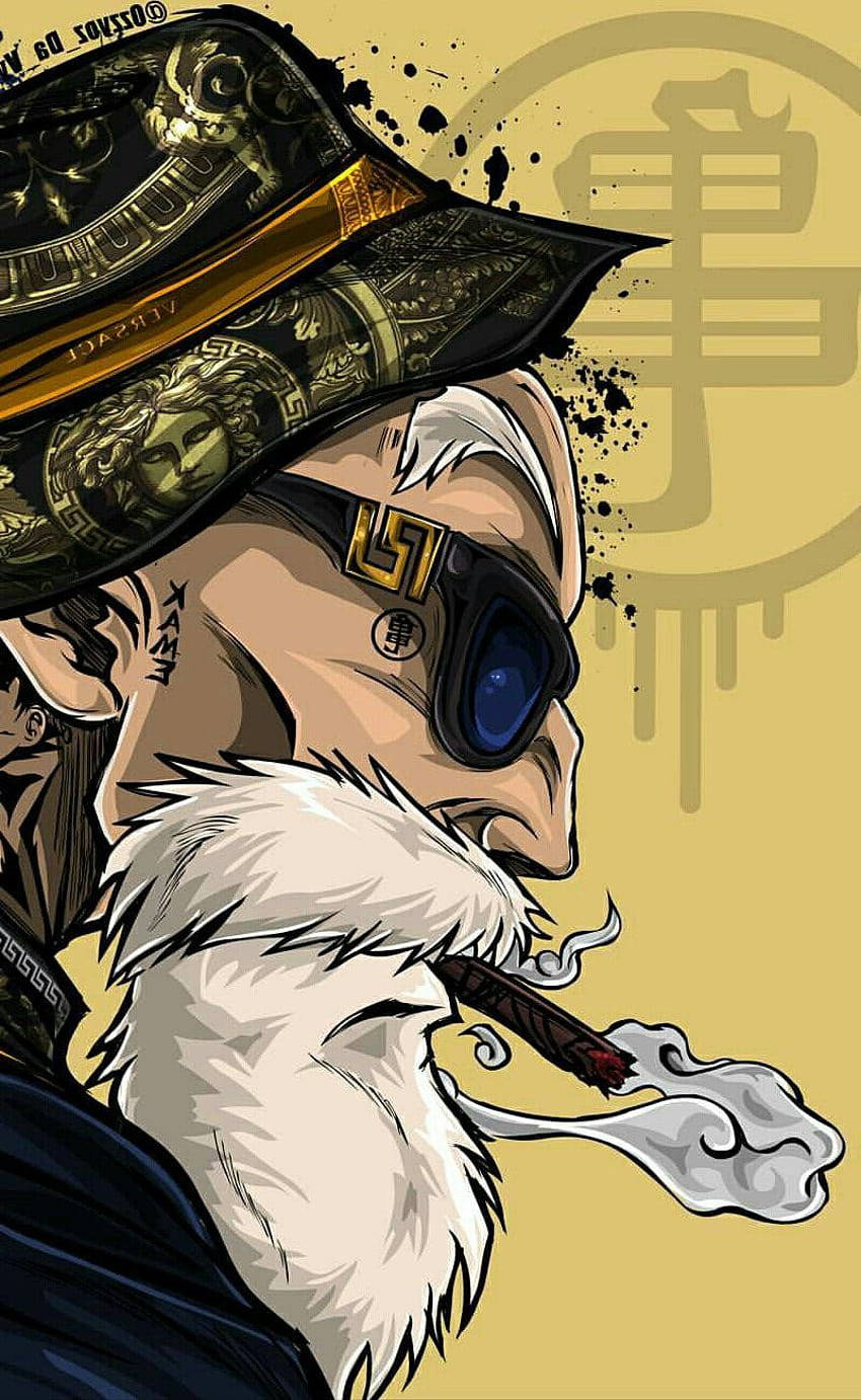 Grandfather Smoking Funny Weed Background