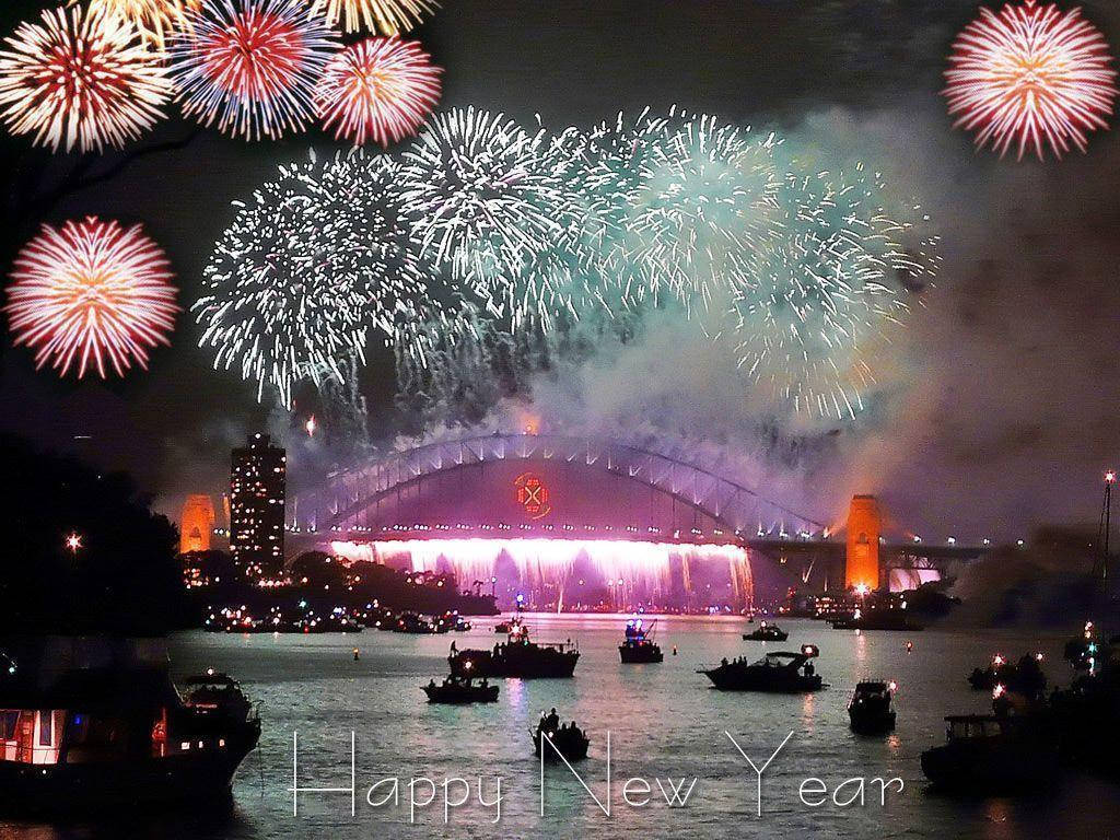 Grandiose Happy New Year Fireworks Background