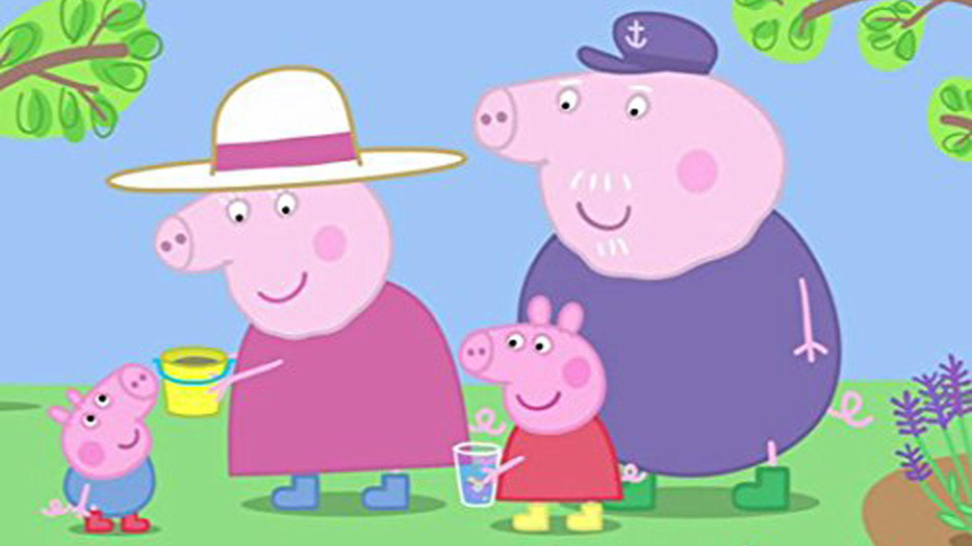 Grandparents With Peppa Pig Ipad Background