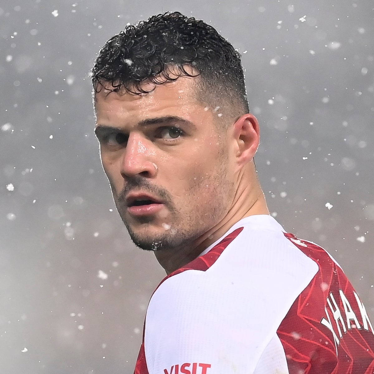 Granit Xhaka In Snow Background