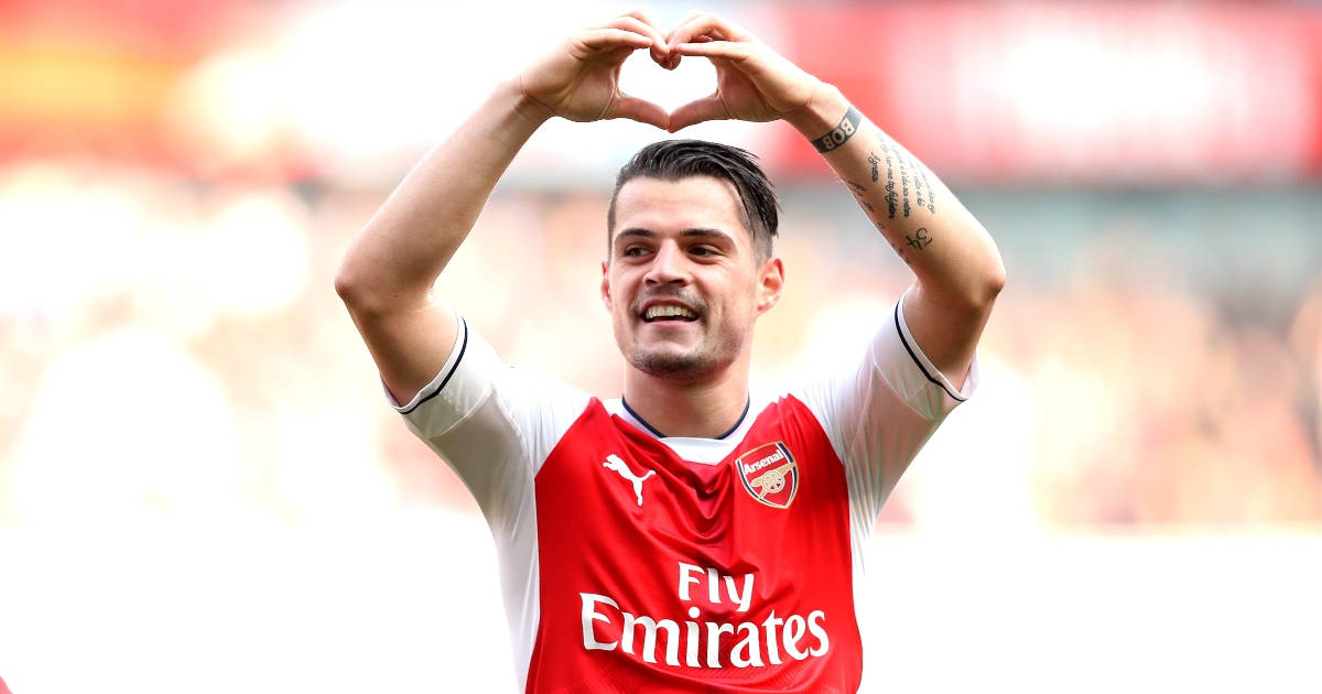 Granit Xhaka Loves Heart Hand Background