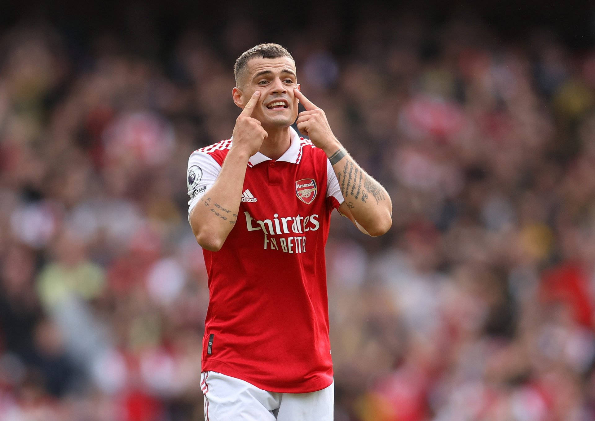 Granit Xhaka Points Eyes