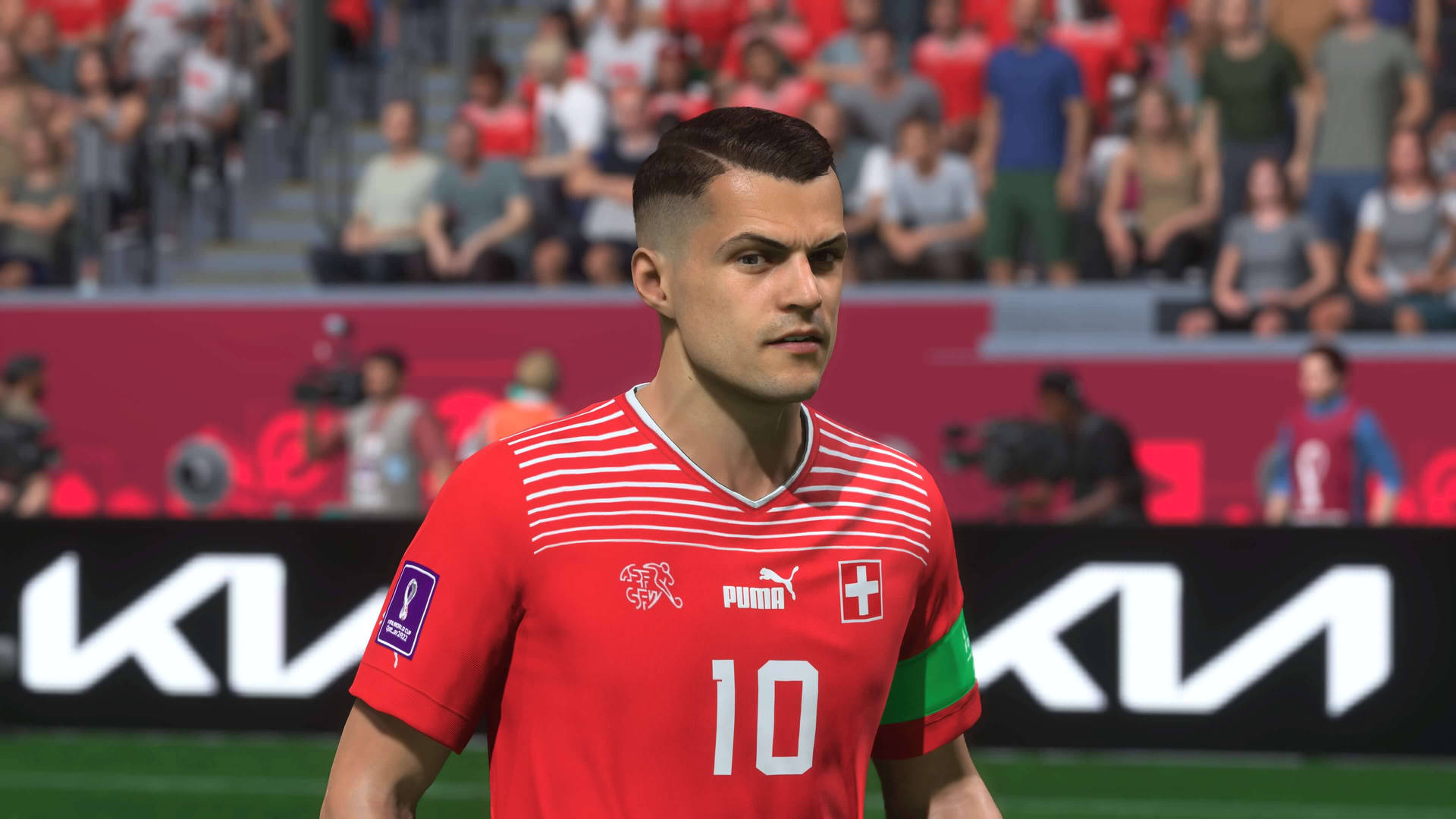 Granit Xhaka Red Shirt Background