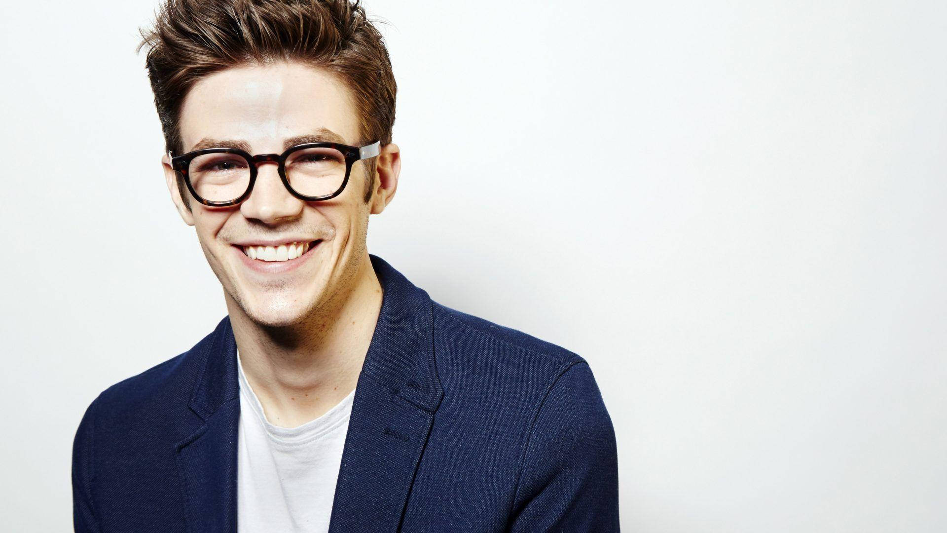 Grant Gustin Cool In Glasses Background