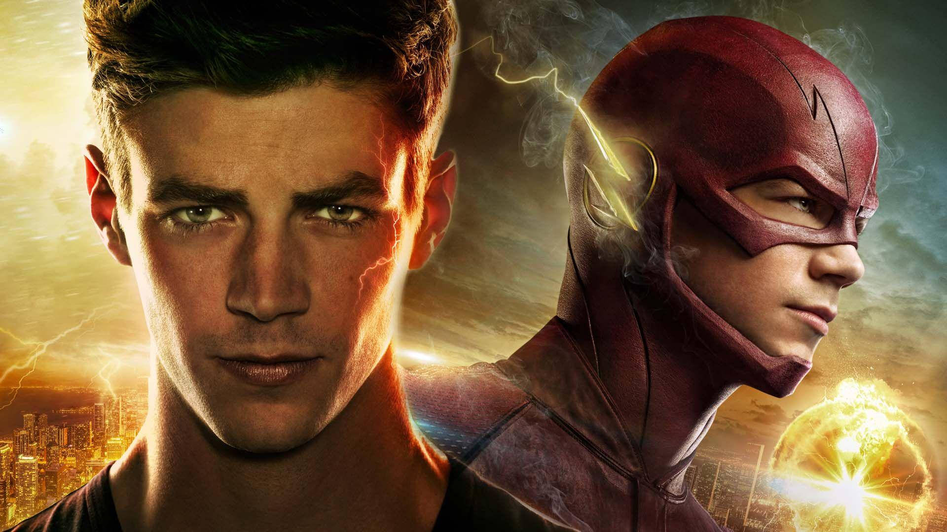 Grant Gustin The Flash Collage Poster Background