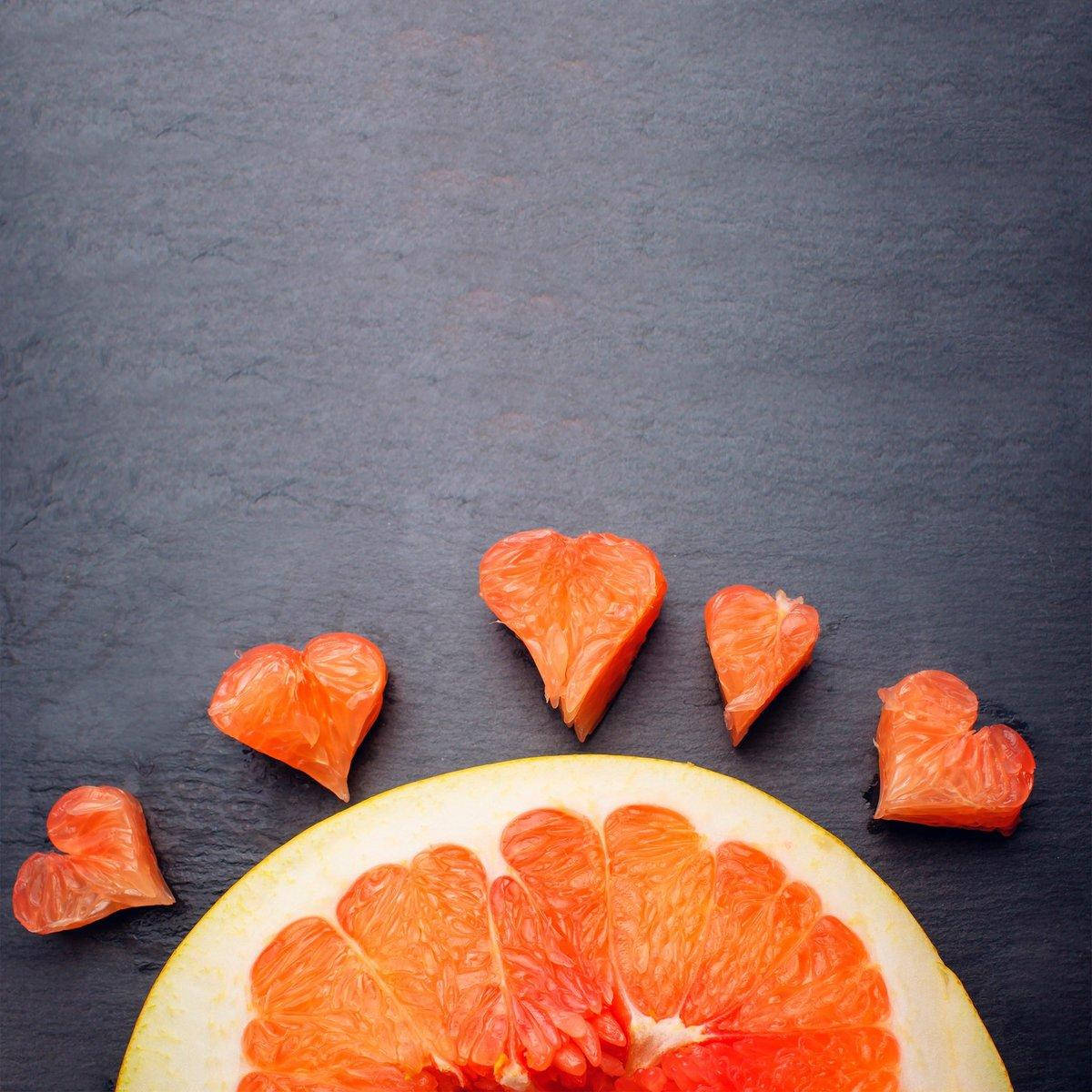 Grapefruit With Hearts Flat Lay Shot Background