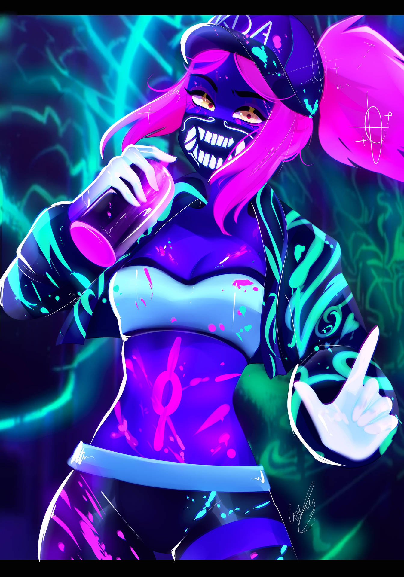 Graphic Art Lol Kda Akali Background