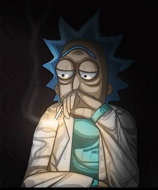 Graphic Art Of Rick Sanchez Sad Background