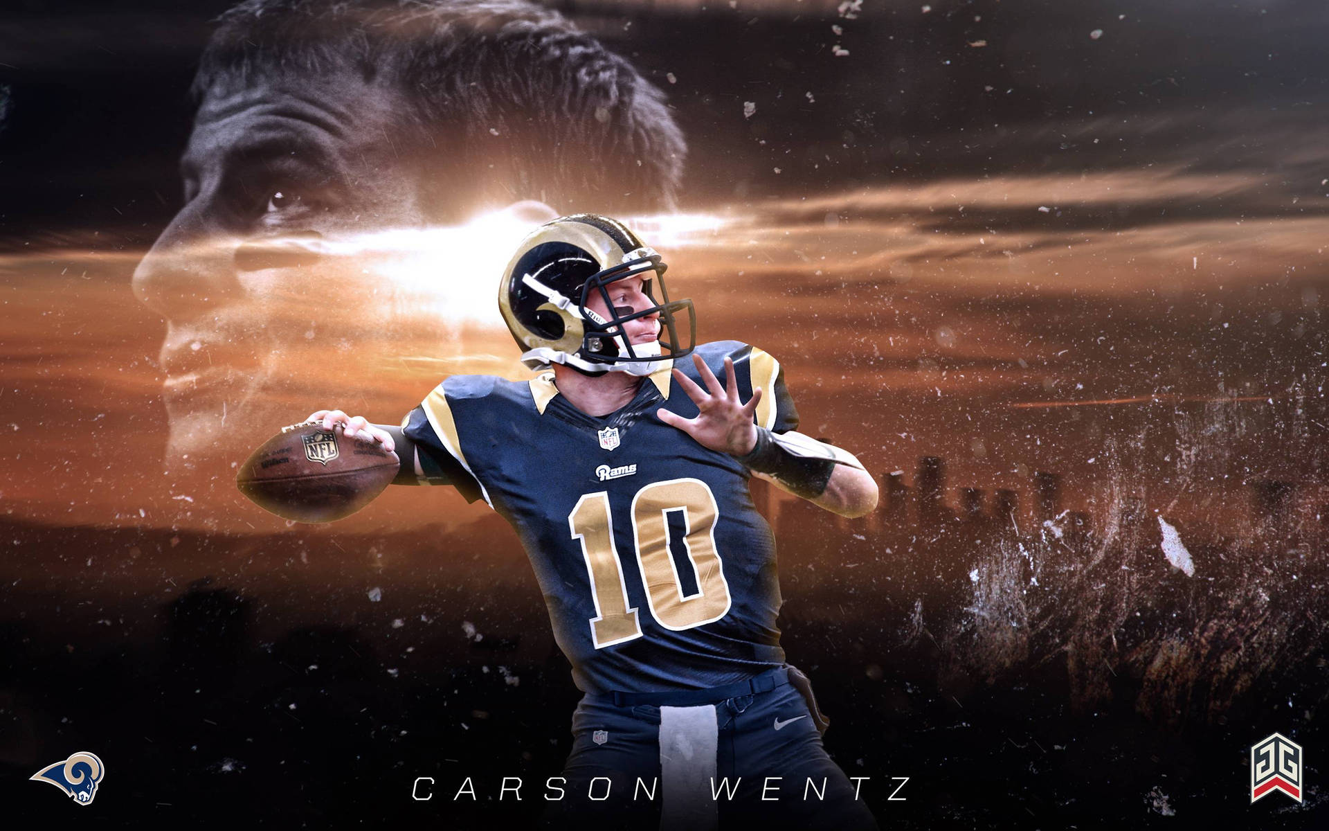 Graphic Artwork Carson Wentz Nfl Background