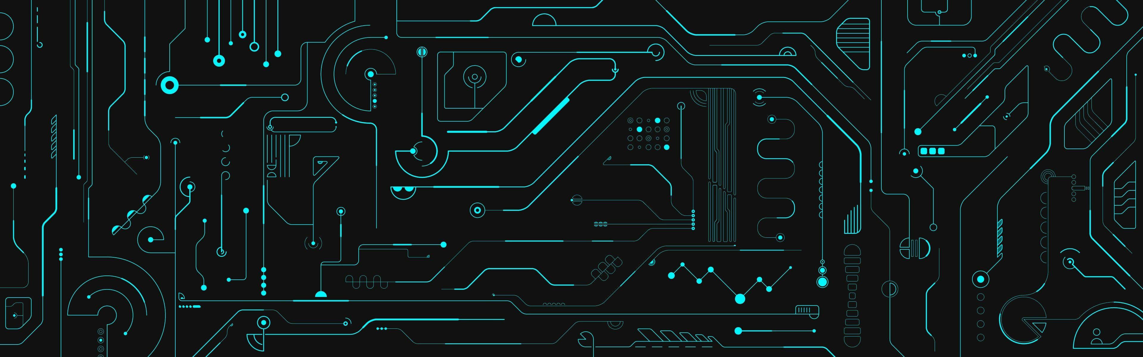 Graphic Design Blue Circuit Board Background