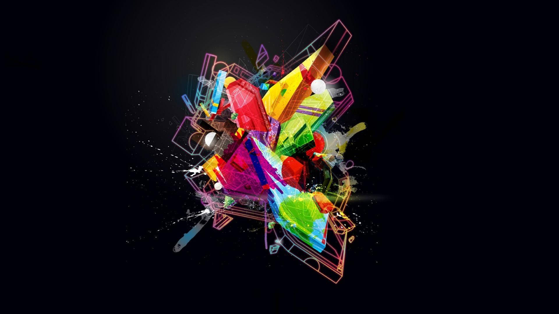 Graphic Design Colorful Abstract Objects Background