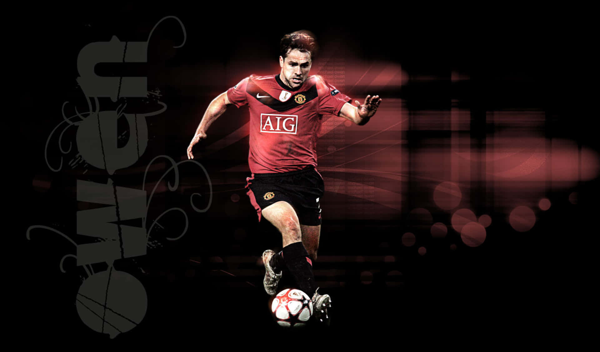 Graphic Design Football Player Michael Owen Background