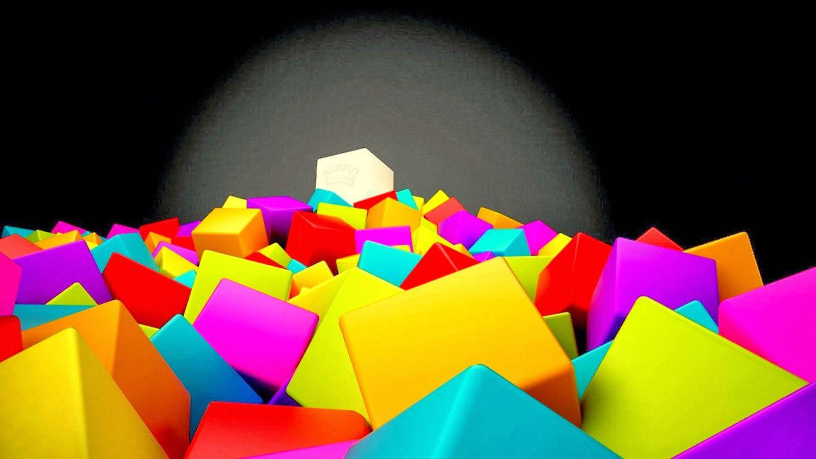 Graphic Design Pile Of Colorful Cubes Background