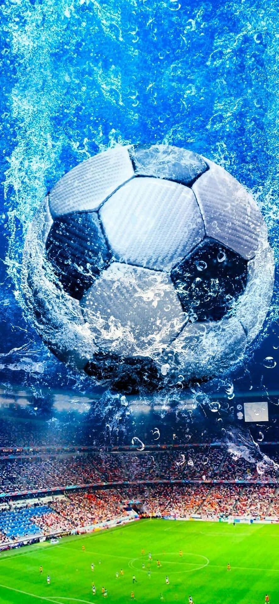 Graphic Edit Of Soccer Ball In Football Field