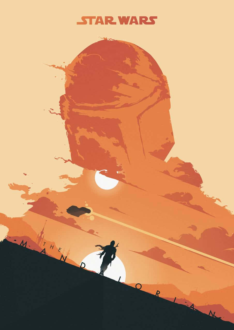 Graphic Fanart Of Din Djarin The Mandalorian Iphone Background