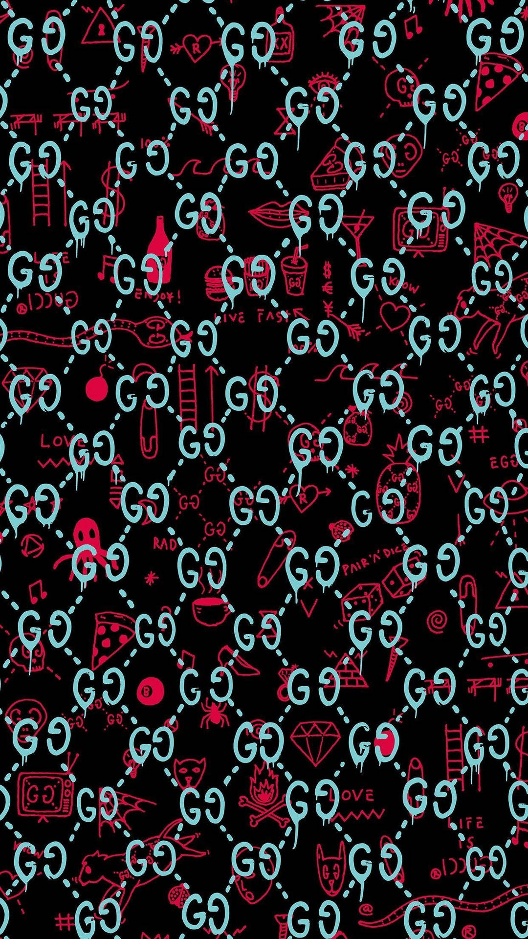 Graphic Gucci Designer Logo Pattern