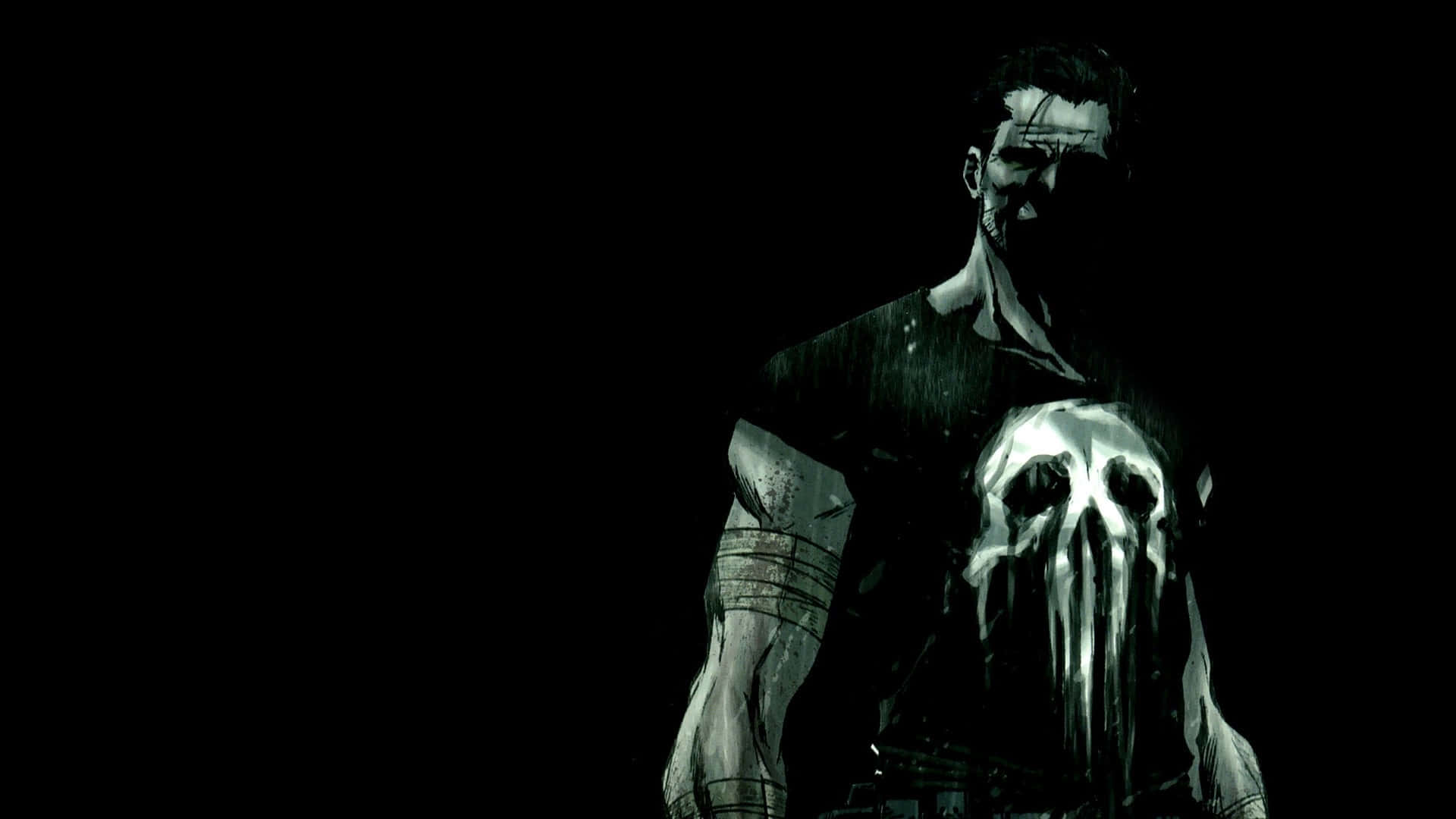 Graphic Illustration Of The Punisher On Desktop Background