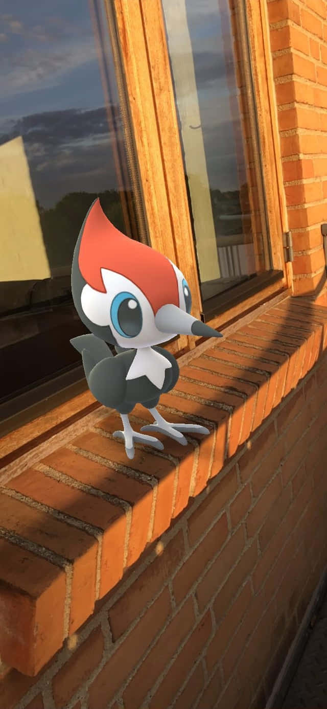 Graphic Pikipek On Real-life Window Background