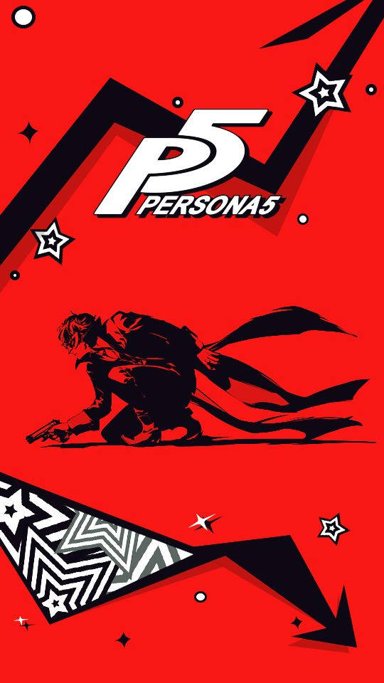 Graphic Red And Black Persona 5 Phone Background