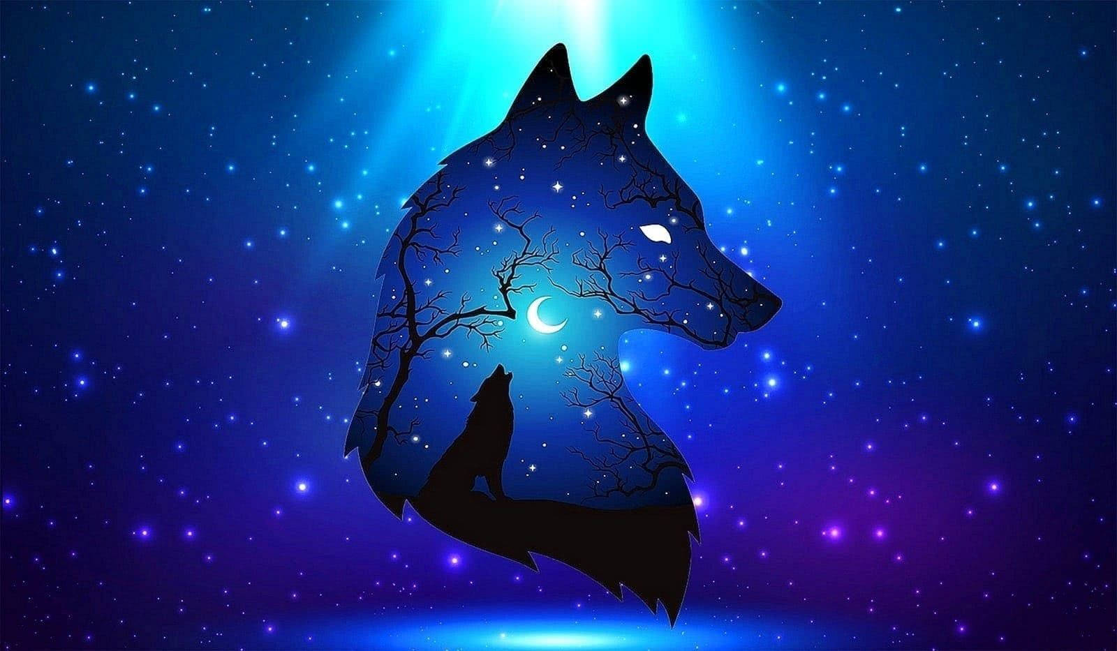 Graphics Of Cool Black Wolf Howling Inside Silhouette