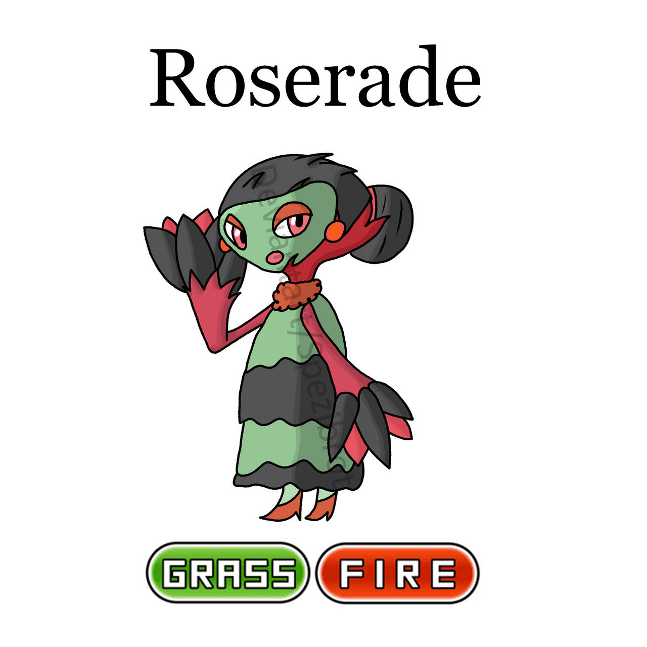 Grass And Fire Type Roserade