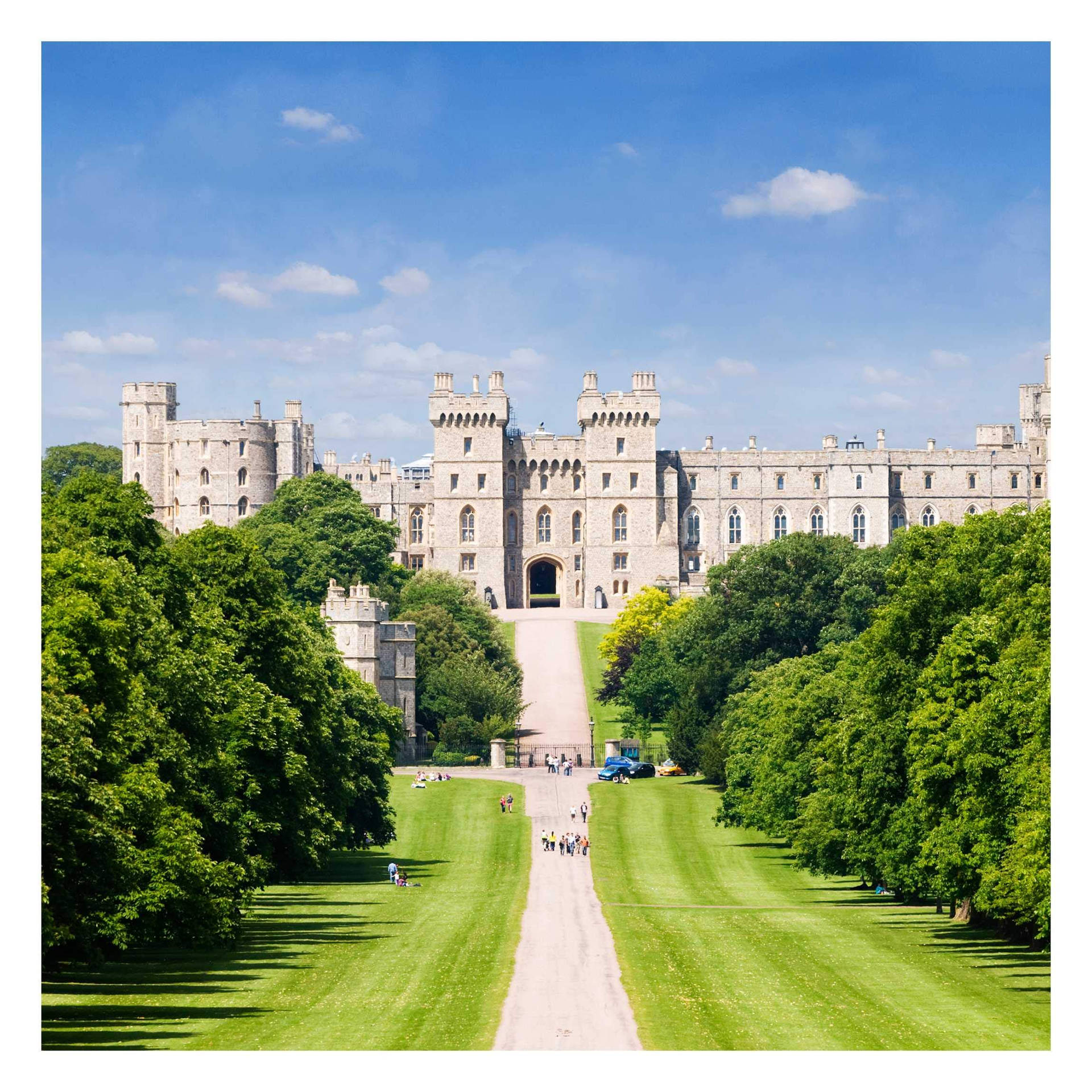 Grassy Approach Windsor Castle Square Background