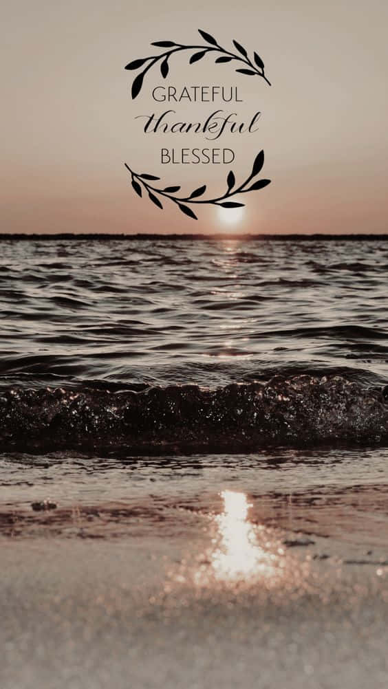 Grateful Thankful Blessed Wreath Logo Background