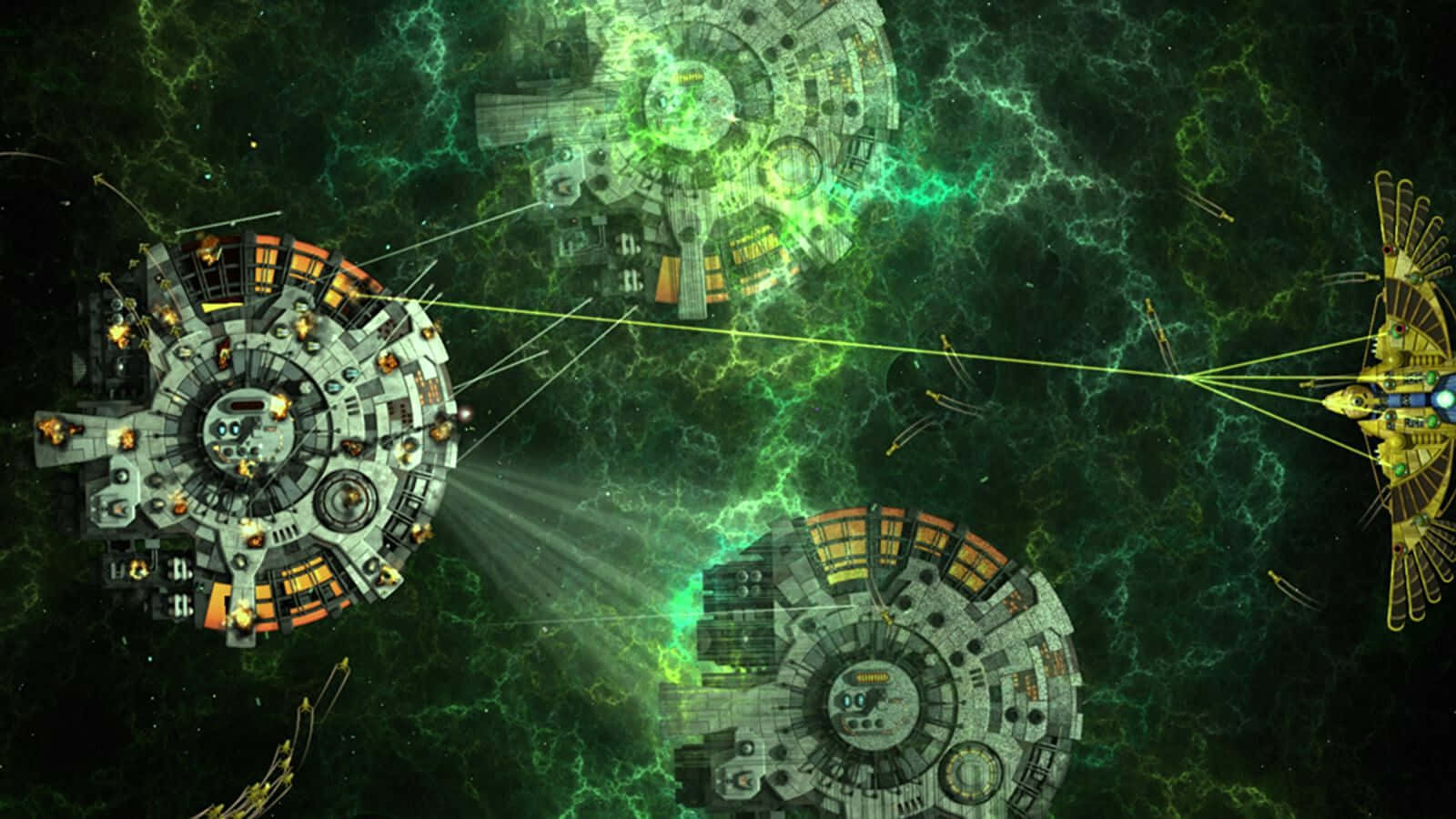 Gratuitous Green Space Ships Background