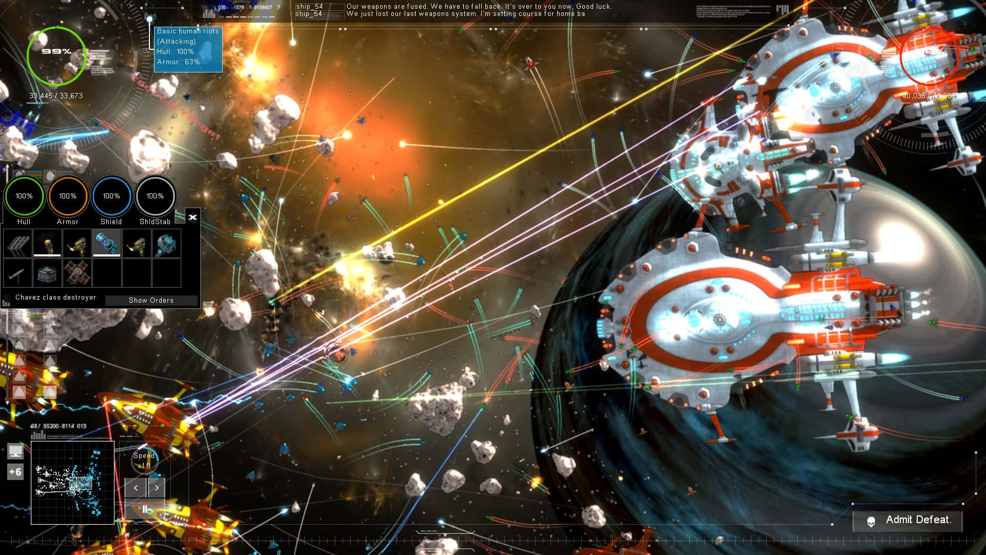 Gratuitous Red Spaceship Attack Background