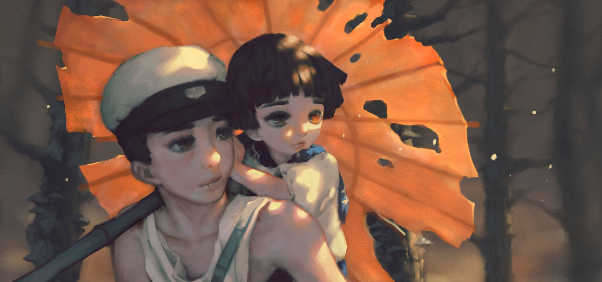 Grave Of The Fireflies Realistic Art Background