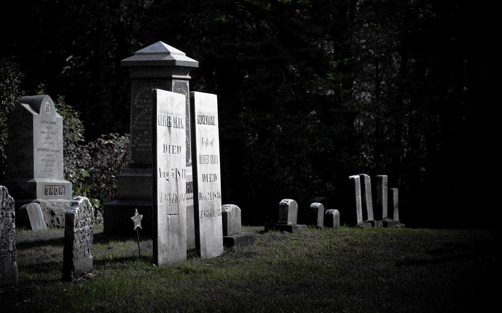 Graveyard And Tombstones Background