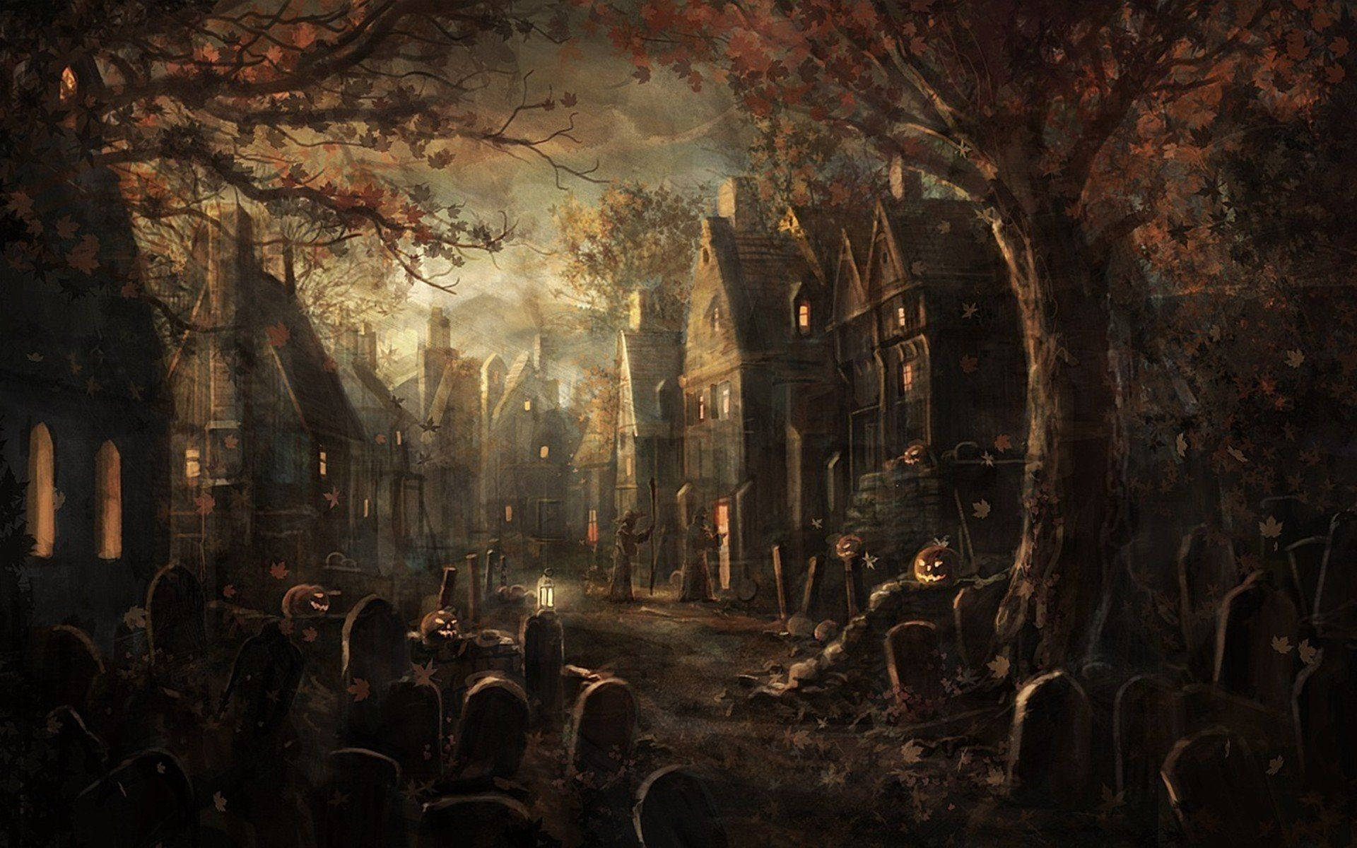 Graveyard Witches Background